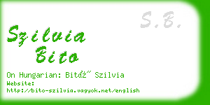 szilvia bito business card